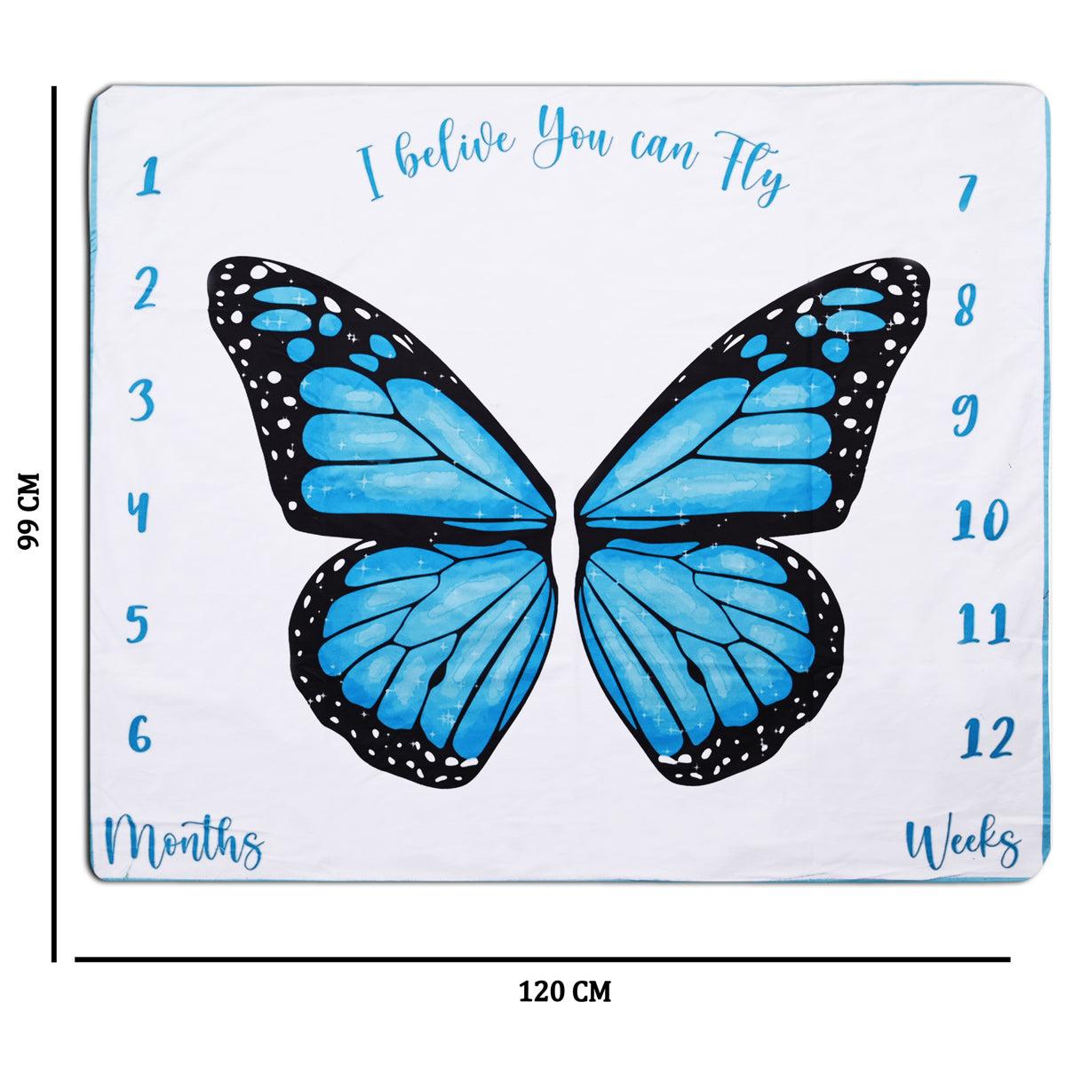 Butterfly Bliss Baby Milestone Blanket with Ring & Milestone Cards [99 x 120]