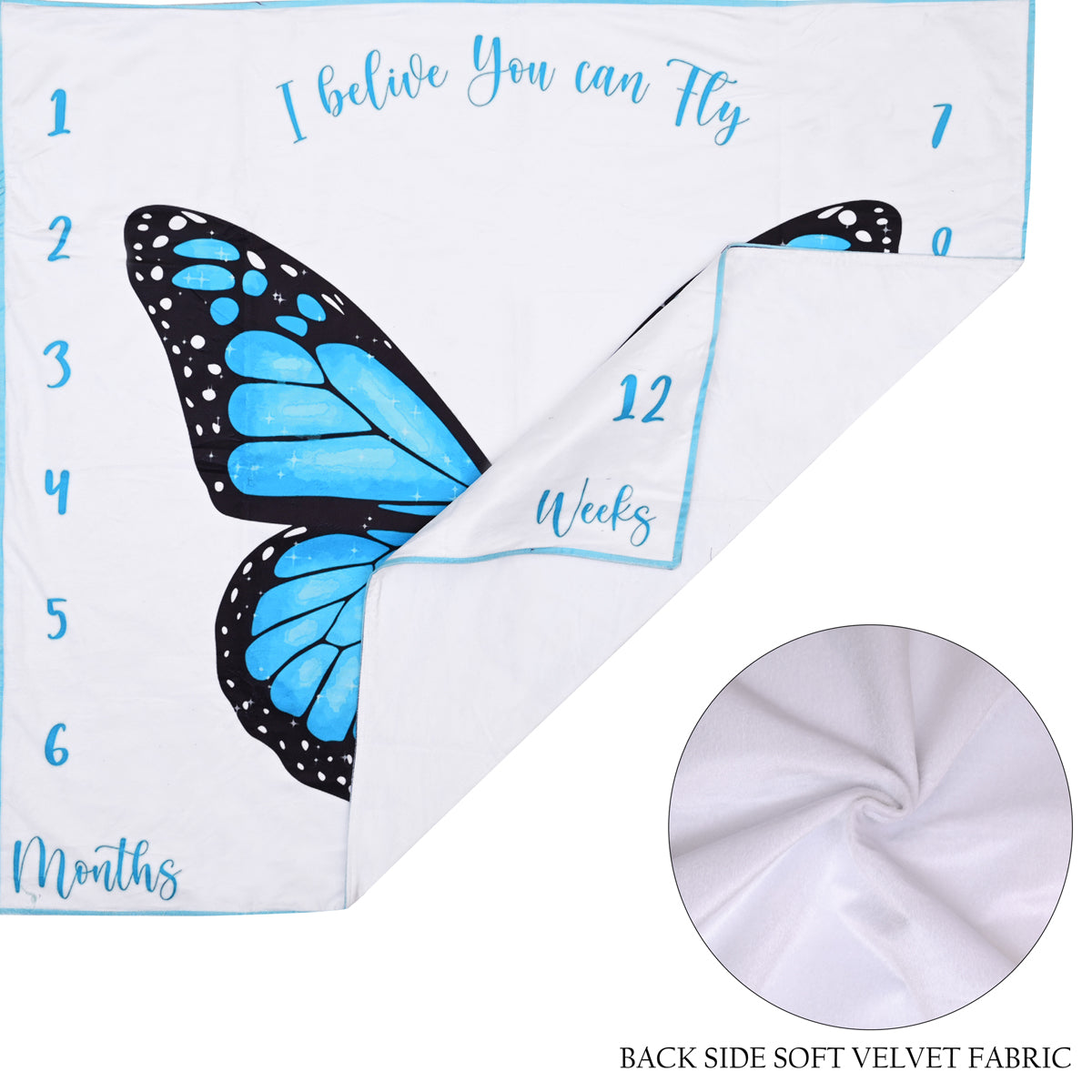 Butterfly Bliss Baby Milestone Blanket with Ring & Milestone Cards [99 x 120]