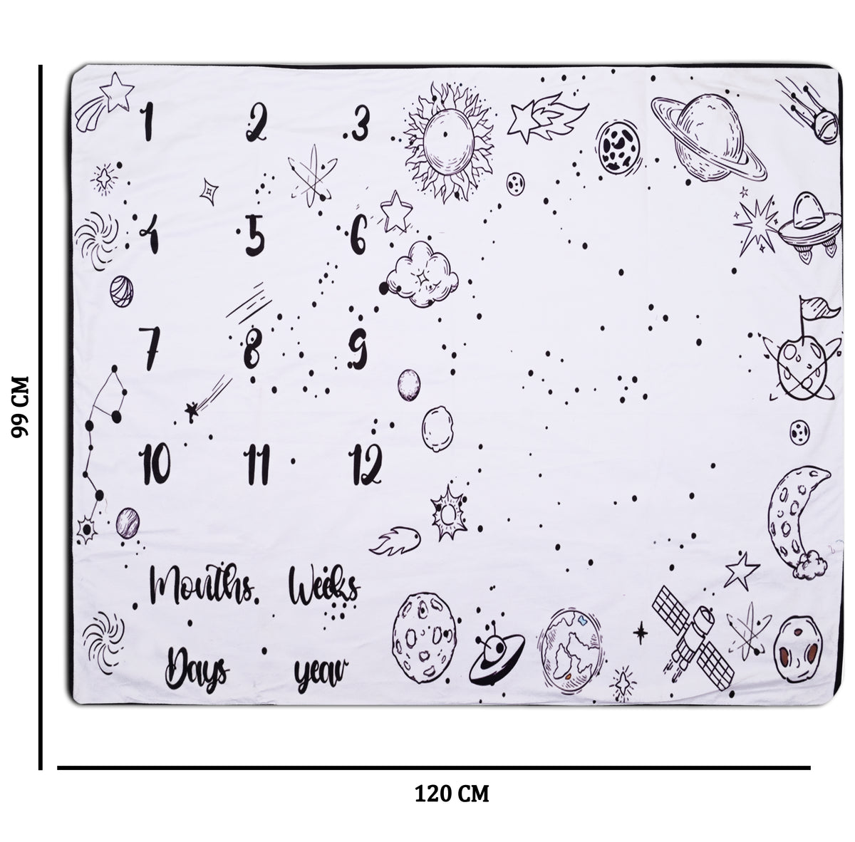 Celestial Sky Baby Milestone Blanket with Ring & Milestone Cards [99 x 120]