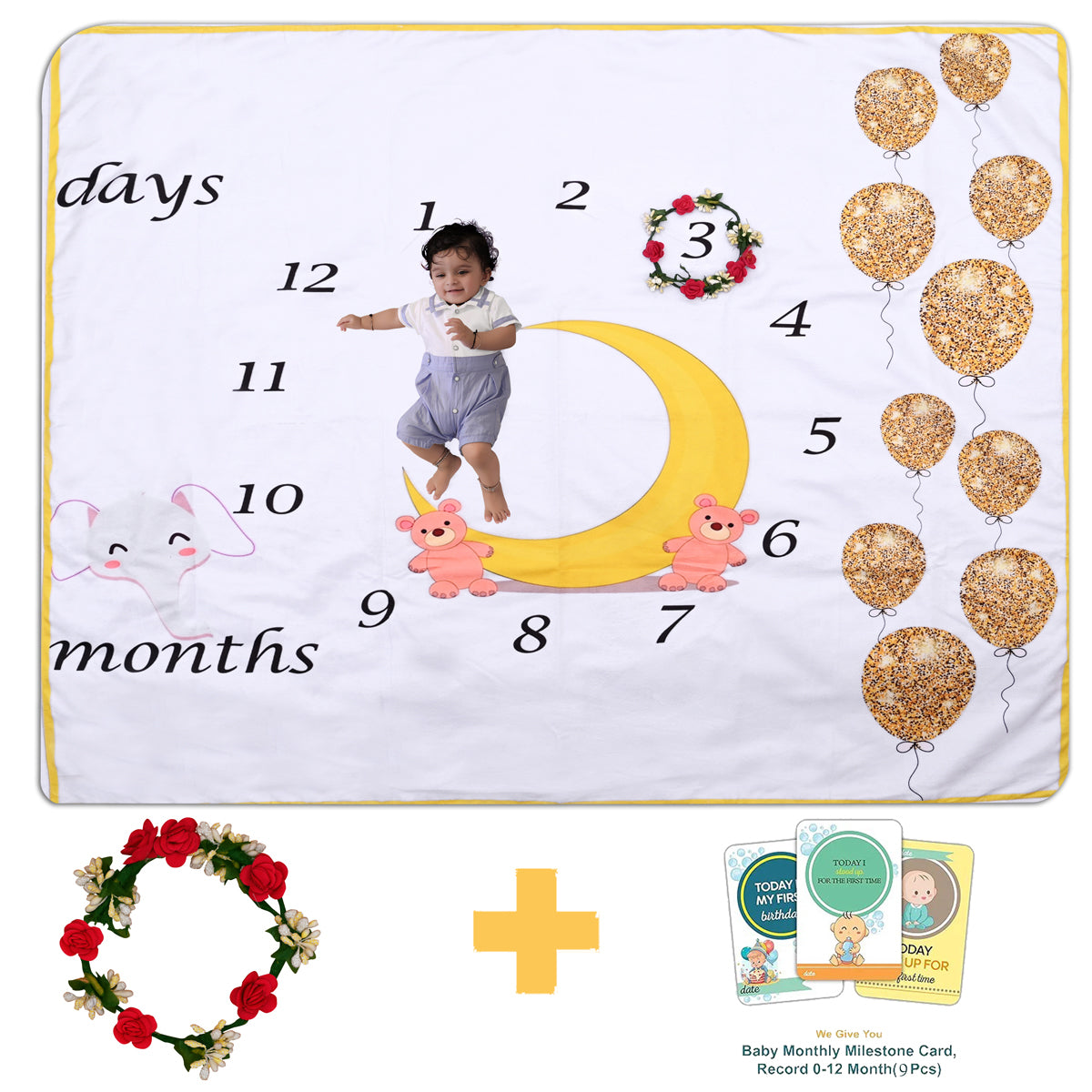 Celestial Wonders Baby Milestone Blanket with Ring & Milestone Cards [99 x 120]