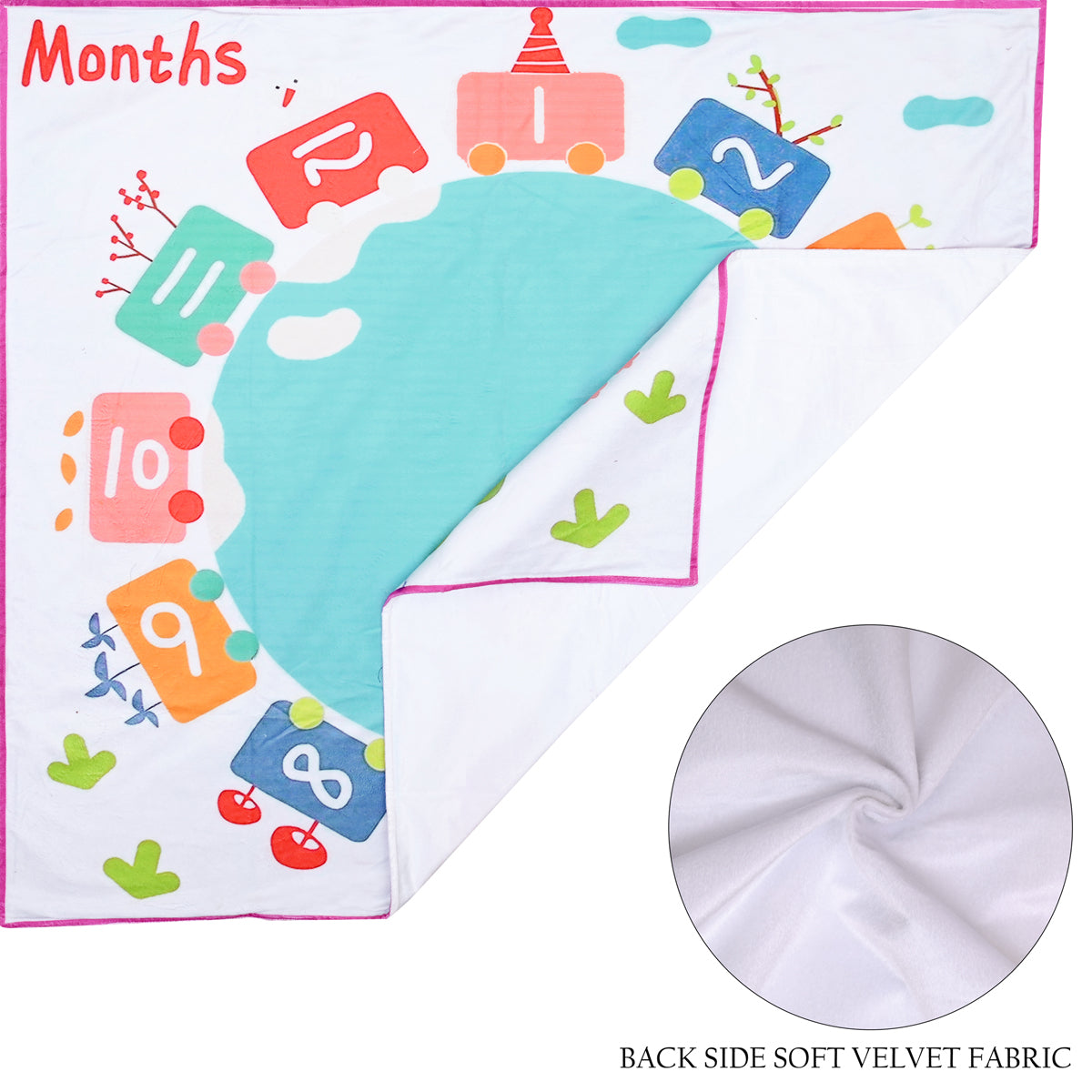 Counting Moments: Numbers Printed Baby Milestone Blanket with Ring & Milestone Cards [99 x 120]