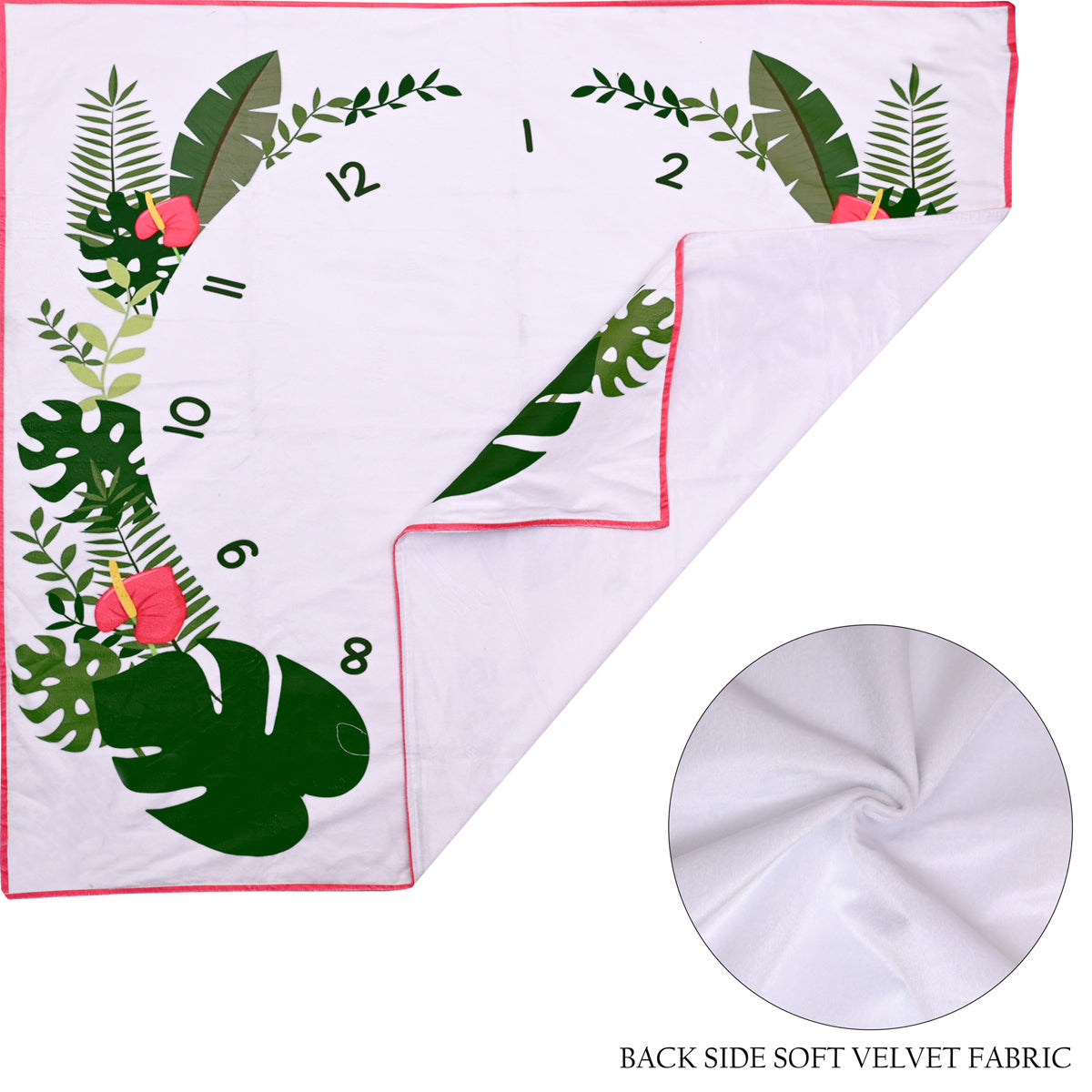 Enchanting Leaf Printed Baby Milestone Blanket with Ring & Milestone Cards [99 x 120]