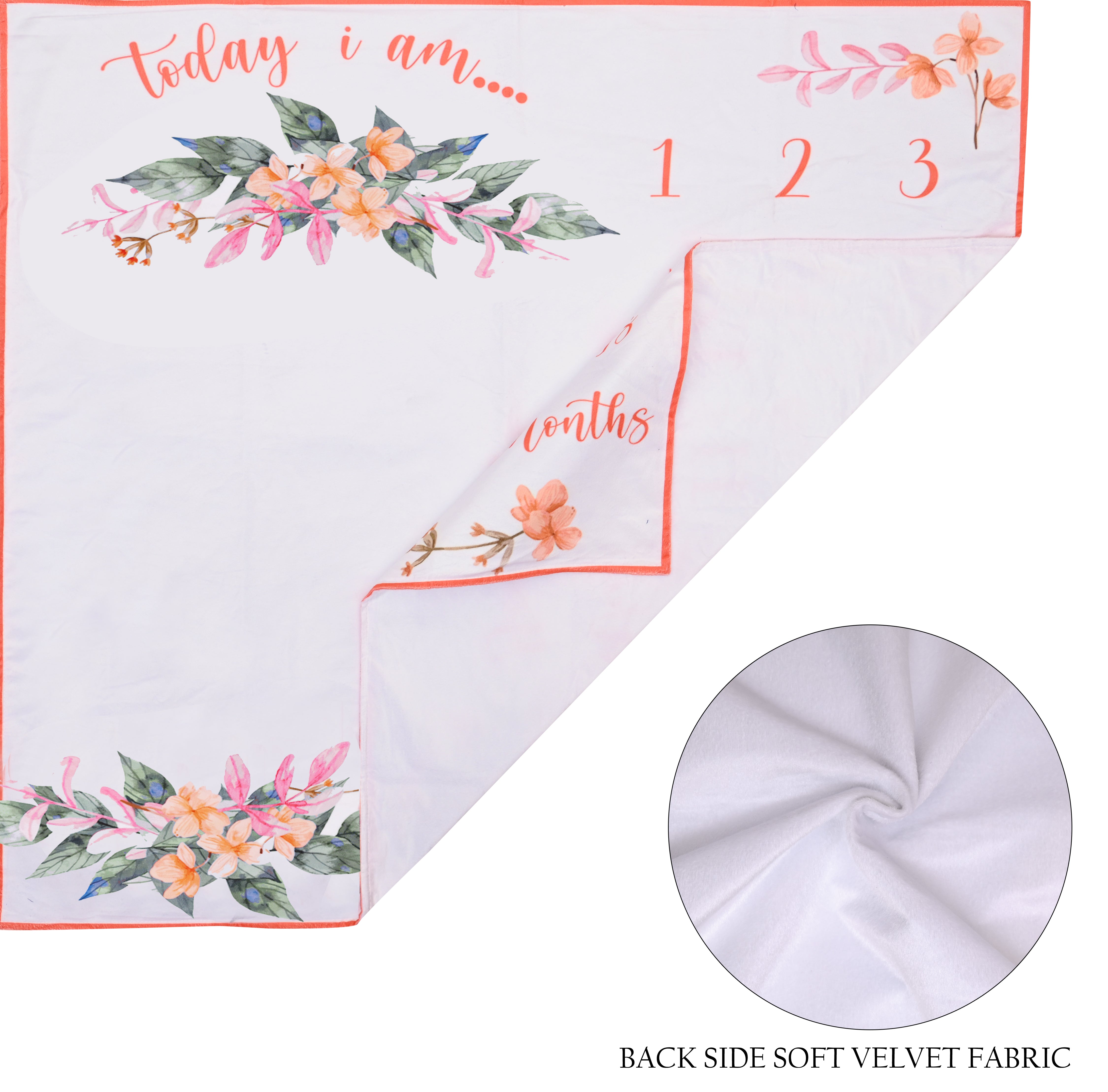 Floral Fantasy Baby Milestone Blanket with Ring & Milestone Cards [99 x 120]