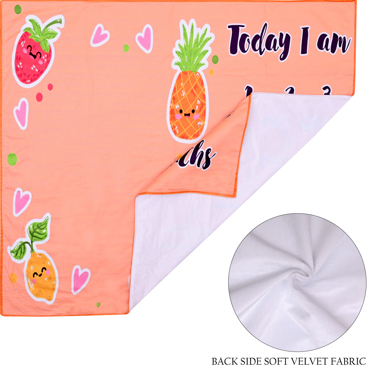 Fruity Fun Baby's Monthly Milestone Blanket with Ring & Milestone Cards [99 x 120]