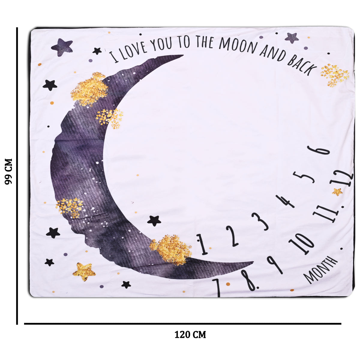 To the Moon & Back Baby Milestone Blanket with Ring & Milestone Cards [99 x 120]