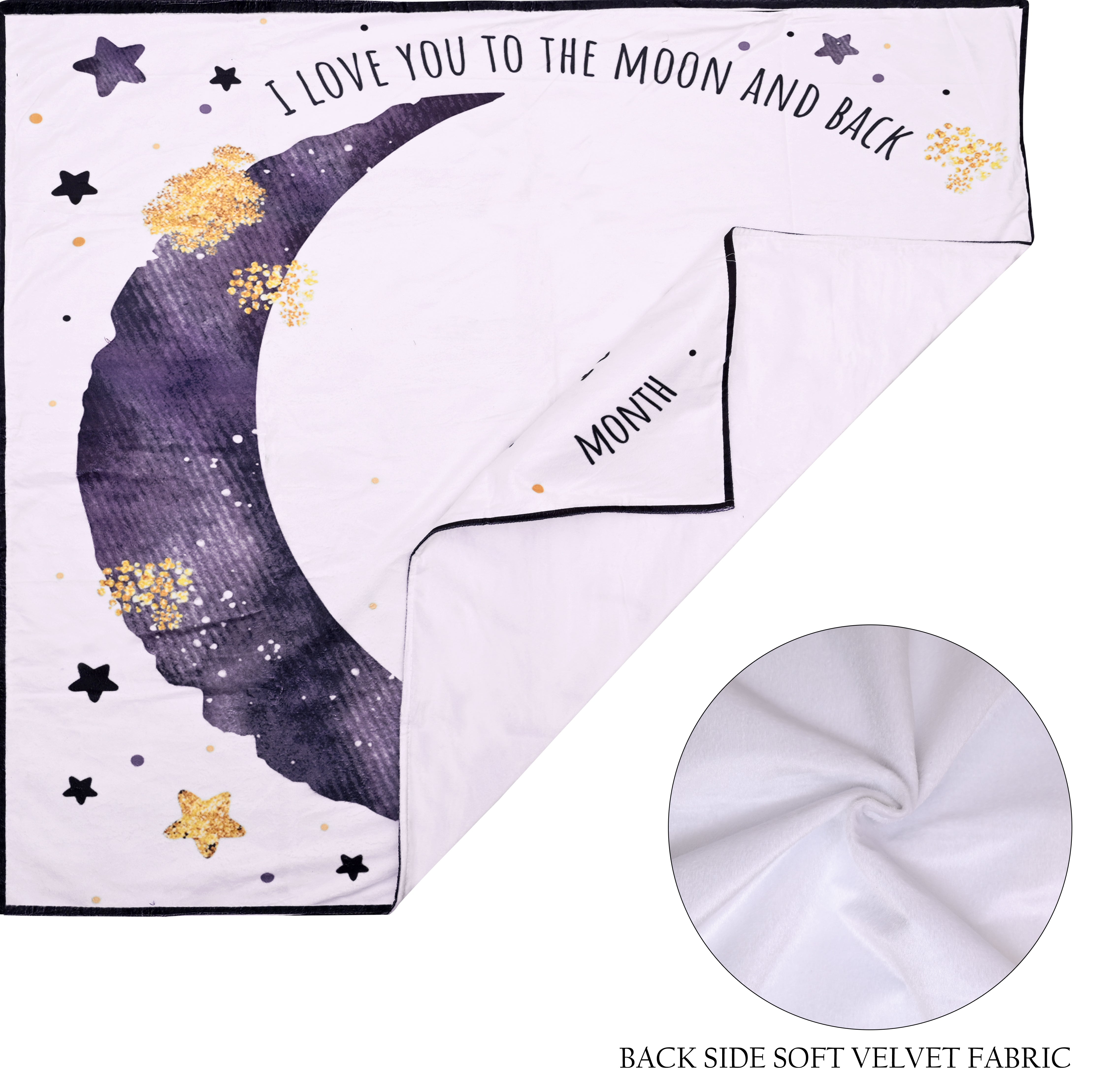 To the Moon & Back Baby Milestone Blanket with Ring & Milestone Cards [99 x 120]