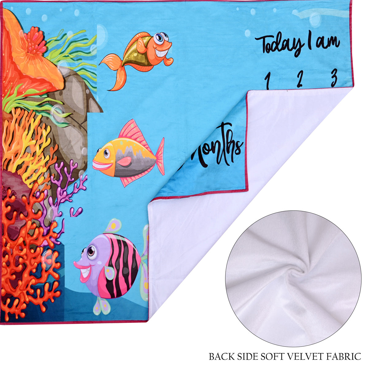 Underwater Adventure Baby Milestone Blanket with Ring & Milestone Cards [99 x 120]